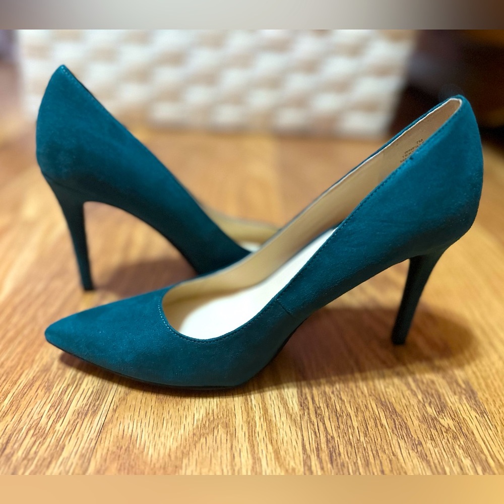 Nine West emerald green Heeled shoes New sz 7           23.5 cm